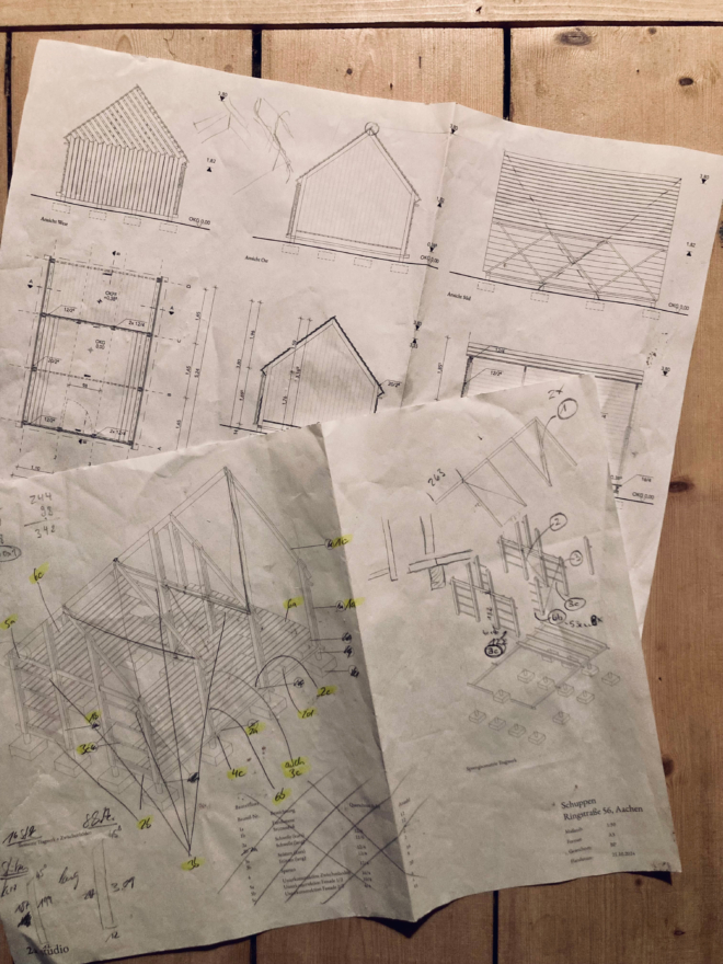 2a studio Gartenhaus Zeichnungen